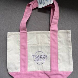 2025 Limited Edition Trader Joe's Mini Canvas Tote Bag - Pink